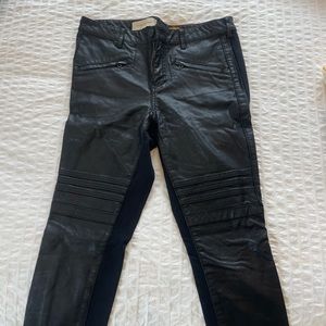 Pilcro Black Vegan Leather Moto Pants size 29
